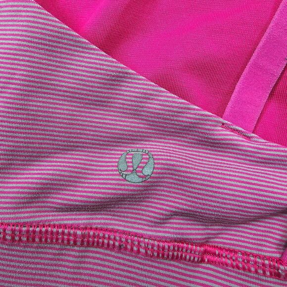 Lululemon Women's Pink Strappy Cut Out Back Sport bra Size 4 - Picture 3 of 7